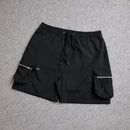 SHORT CARGO BOLSO MOCHILA COM ZÍPER PRETO