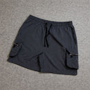 SHORT CARGO BOLSO MOCHILA COM ZÍPER CINZA