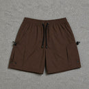 Short Cargo Streetwear Urban com Bolsos Laterais Marrom